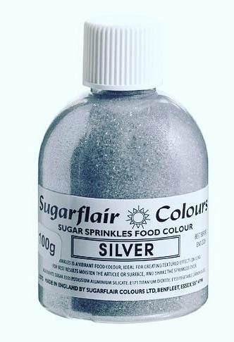 Sugarflair Ehető Cukorcsillám - Ezüst  (csillámporos) 100g